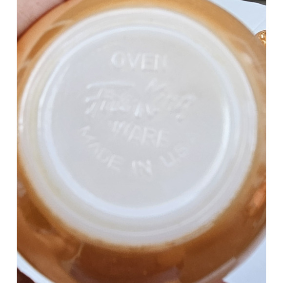 Anchor Hocking Fire King Peach Luster Laurel Leaf Tea Cups - Set of 2 - Picture 5 of 5